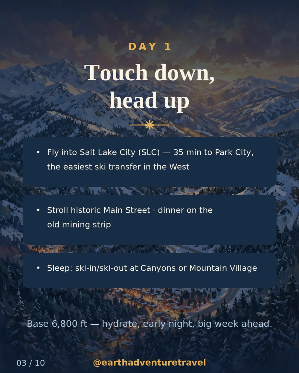Illustrated Park City arrival: Salt Lake City airport to Main Street