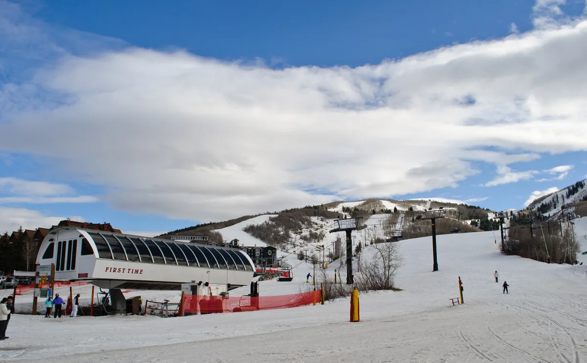 The First Time lift and beginner slopes at Park City Mountain Resort