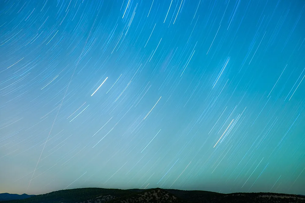 Star trails over the Park City night sky