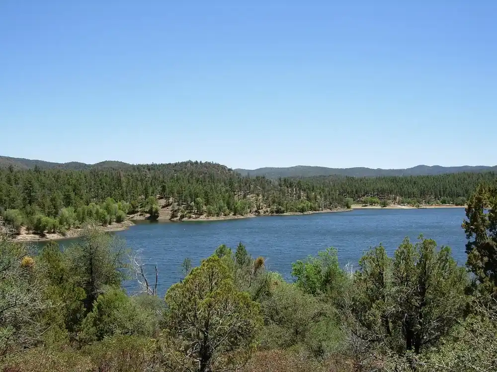 Lynx Lake ringed by ponderosa pines