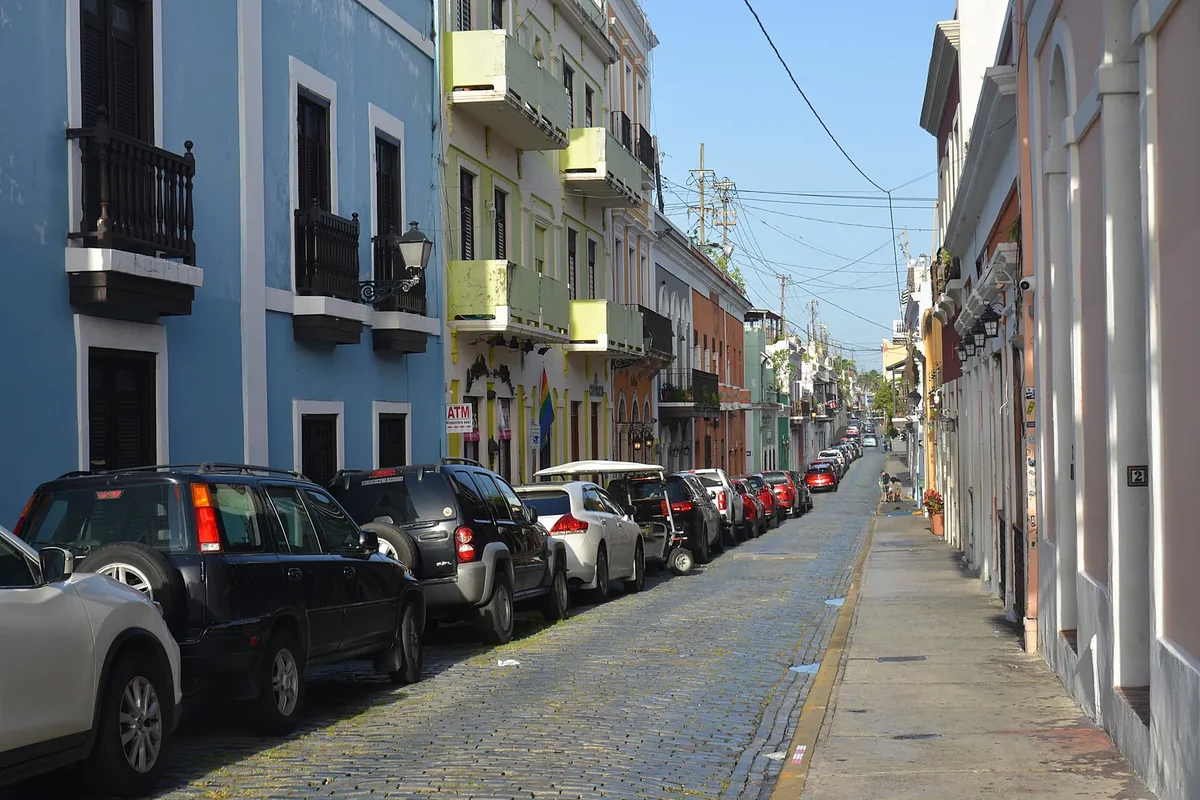 Colorful colonial houses on Calle San Sebastián in Old San Juan