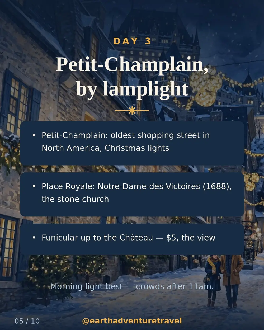 Illustrated Petit-Champlain at Christmas