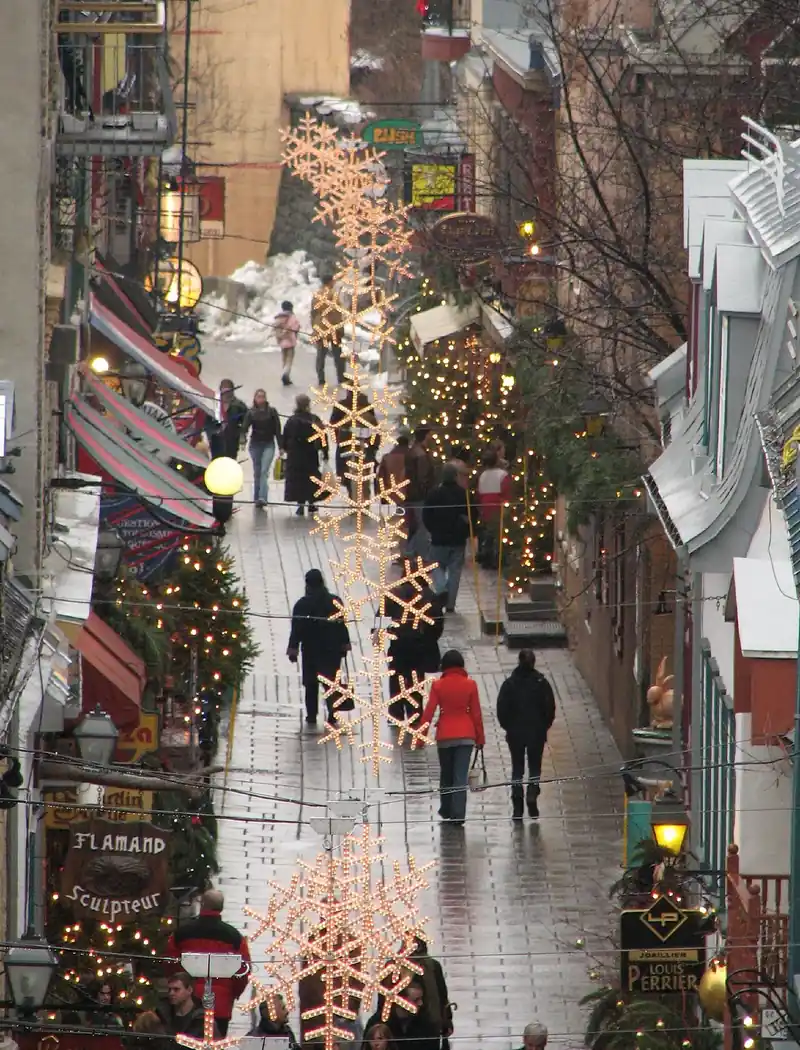 Petit-Champlain with Christmas lights