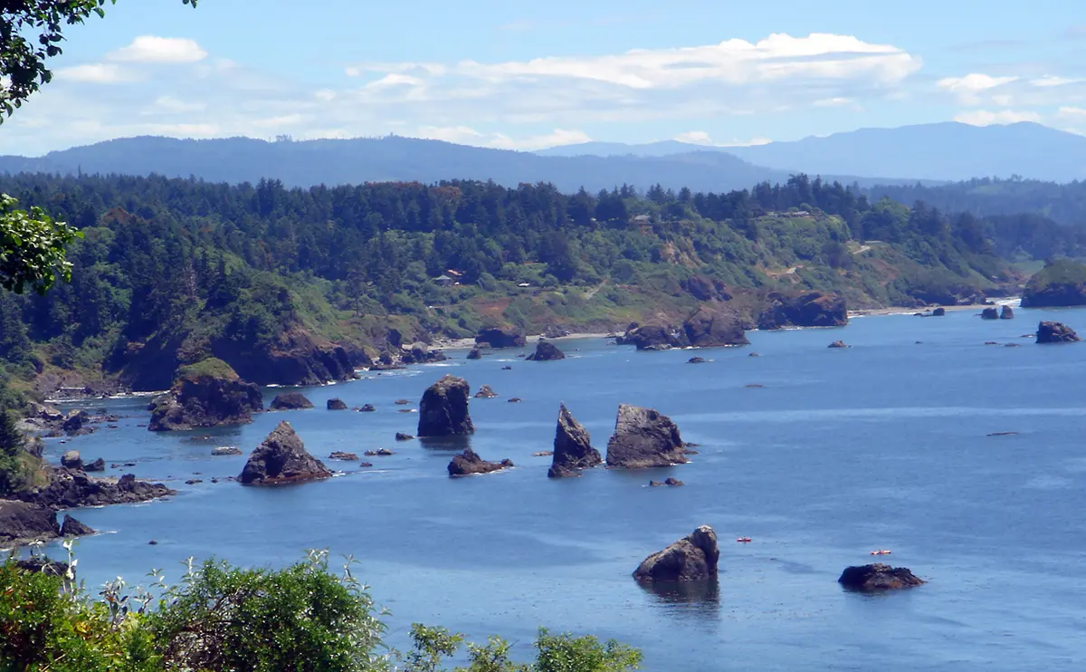 Sea stacks off Trinidad's south coastline