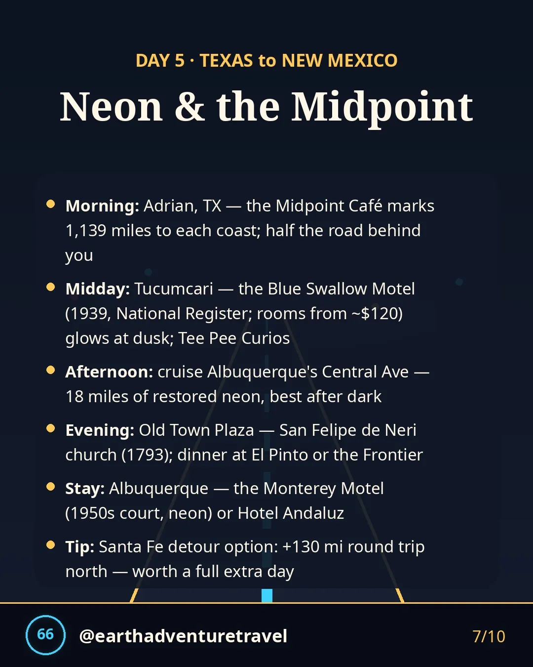 Day 5 graphic: Amarillo to Albuquerque