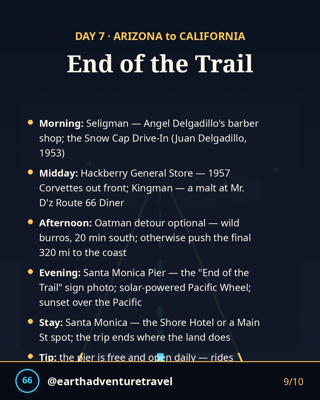 Day 7 graphic: Flagstaff to Santa Monica
