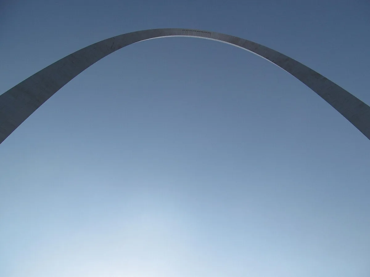 The Gateway Arch rising over St. Louis