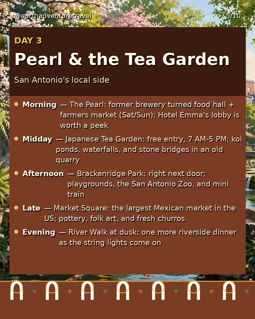 Day 3 graphic: the Pearl District and Japanese Tea Garden