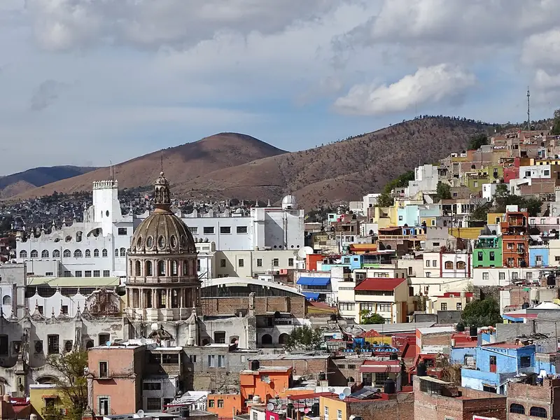 Guanajuato city's colorful hillside houses