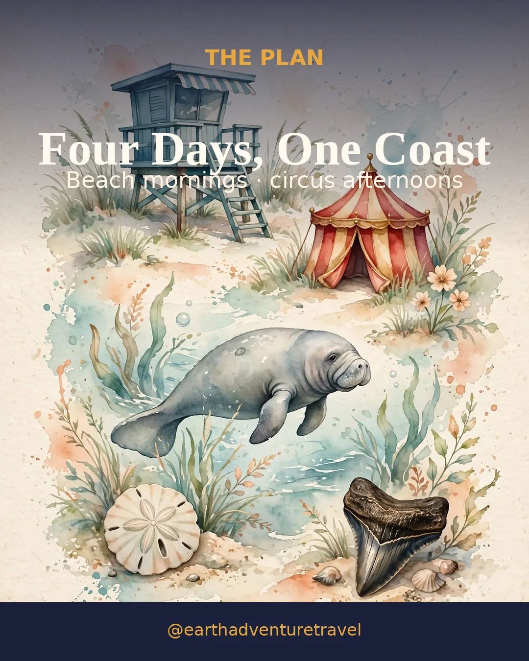 Illustrated four-day Sarasota family route plan