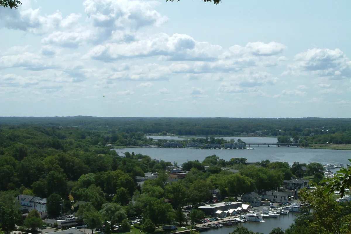 Saugatuck and the river seen from the top of Mount Baldhead