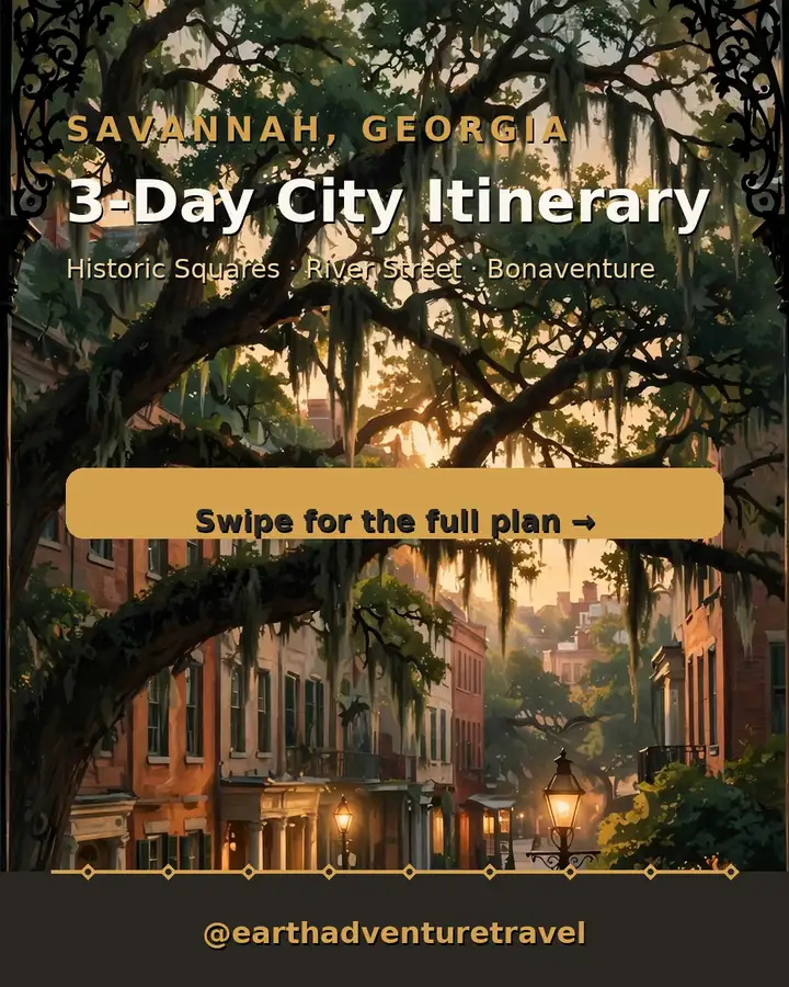 Cover artwork for the Savannah, GA: 3-Day City Trip guide