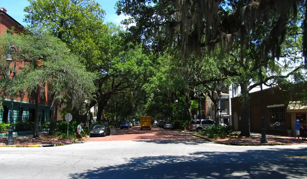 Historic Savannah home with wrought-iron balcony