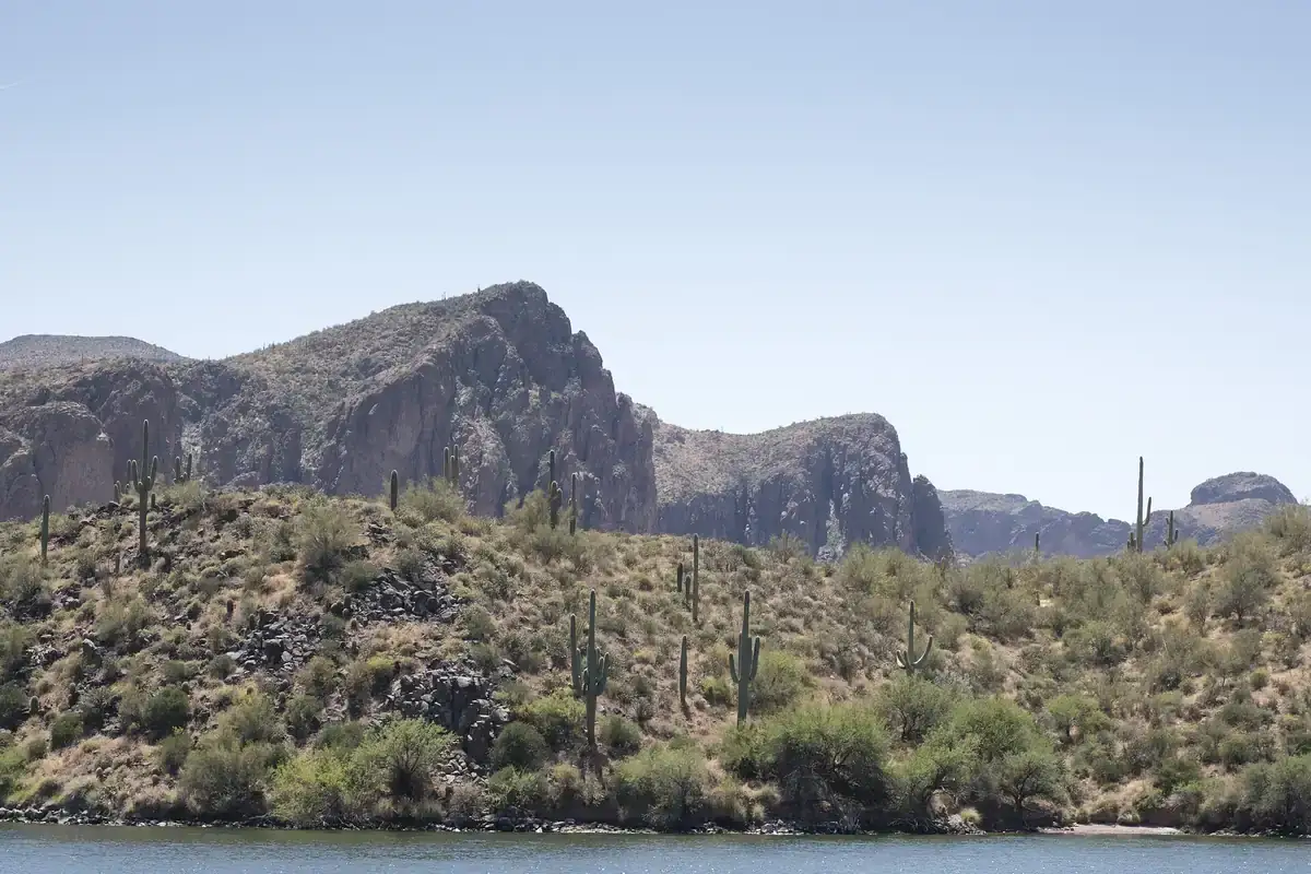 Superstition Mountains rising over the Sonoran Desert