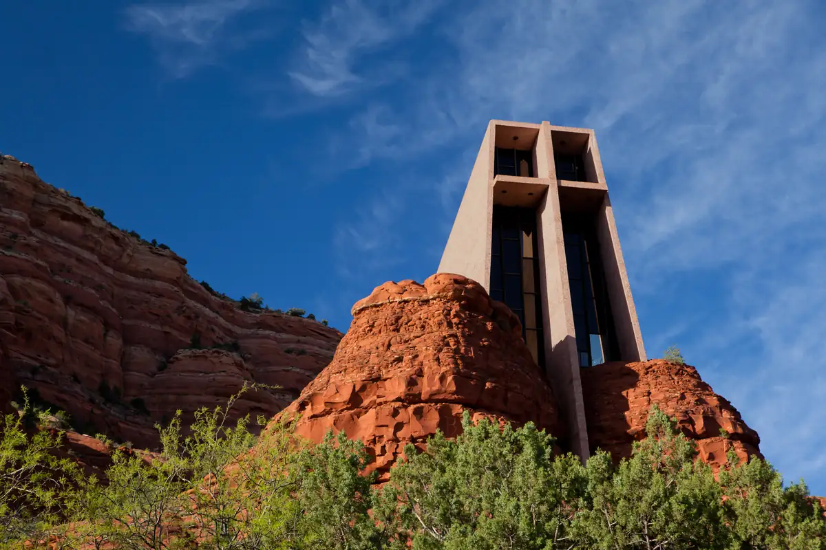 Chapel of the Holy Cross built into Sedona red rocks