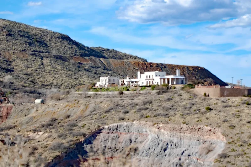 The Douglas Mansion museum at Jerome State Historic Park on a hillside above the Verde Valley