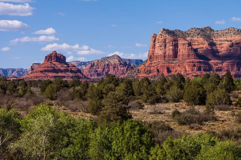Bell Rock, a rounded red butte, beside the road into Sedona