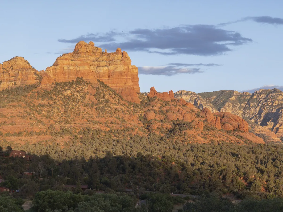 Red rock formations seen from Airport Mesa looking north over Sedona