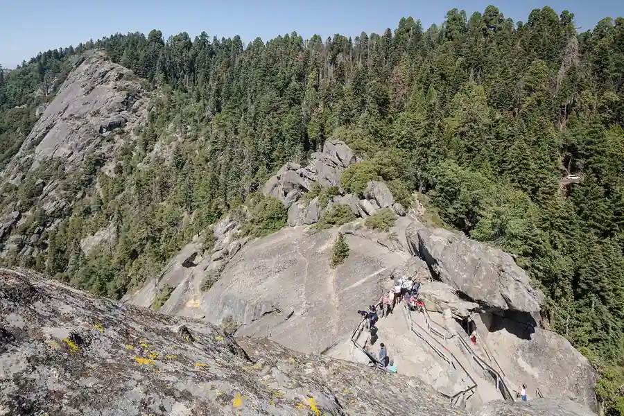 Climbing the Moro Rock staircase