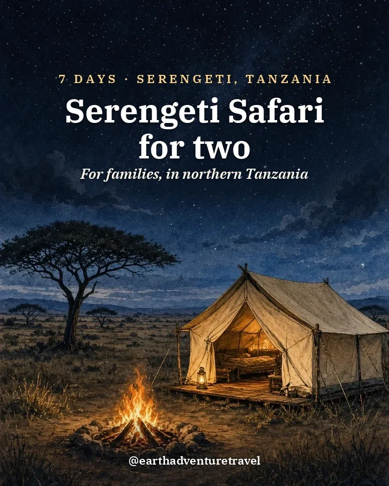 Illustrated recap card: Serengeti