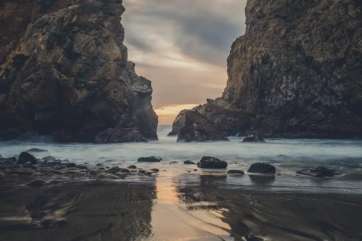 Uneven rock and sand trail at Pfeiffer Beach