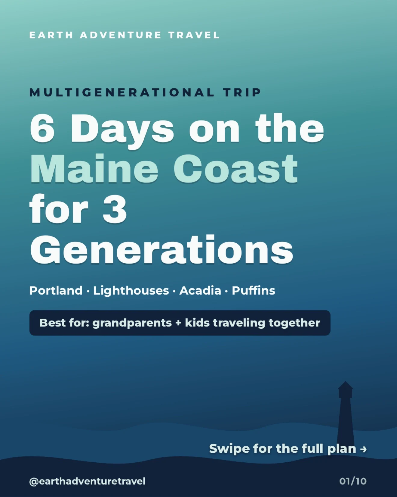 Illustrated cover for a six-day Maine coast trip with grandparents