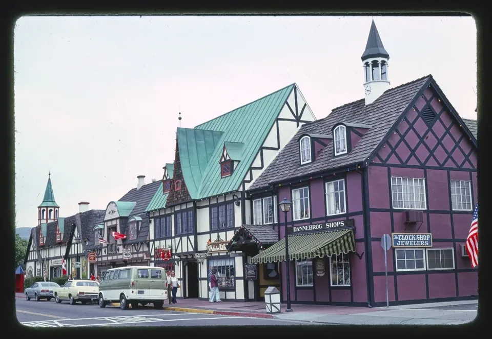 Half-timbered buildings in Solvang, California