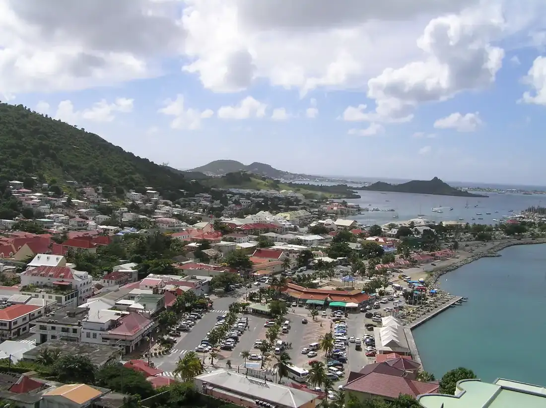 Marigot waterfront panorama