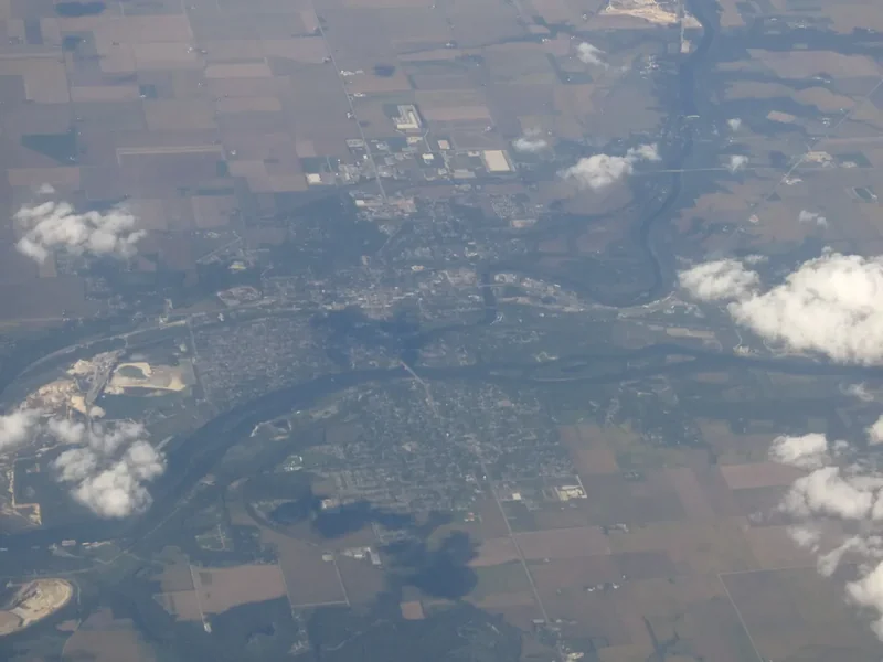 Downtown Ottawa, Illinois, where the Fox River meets the Illinois