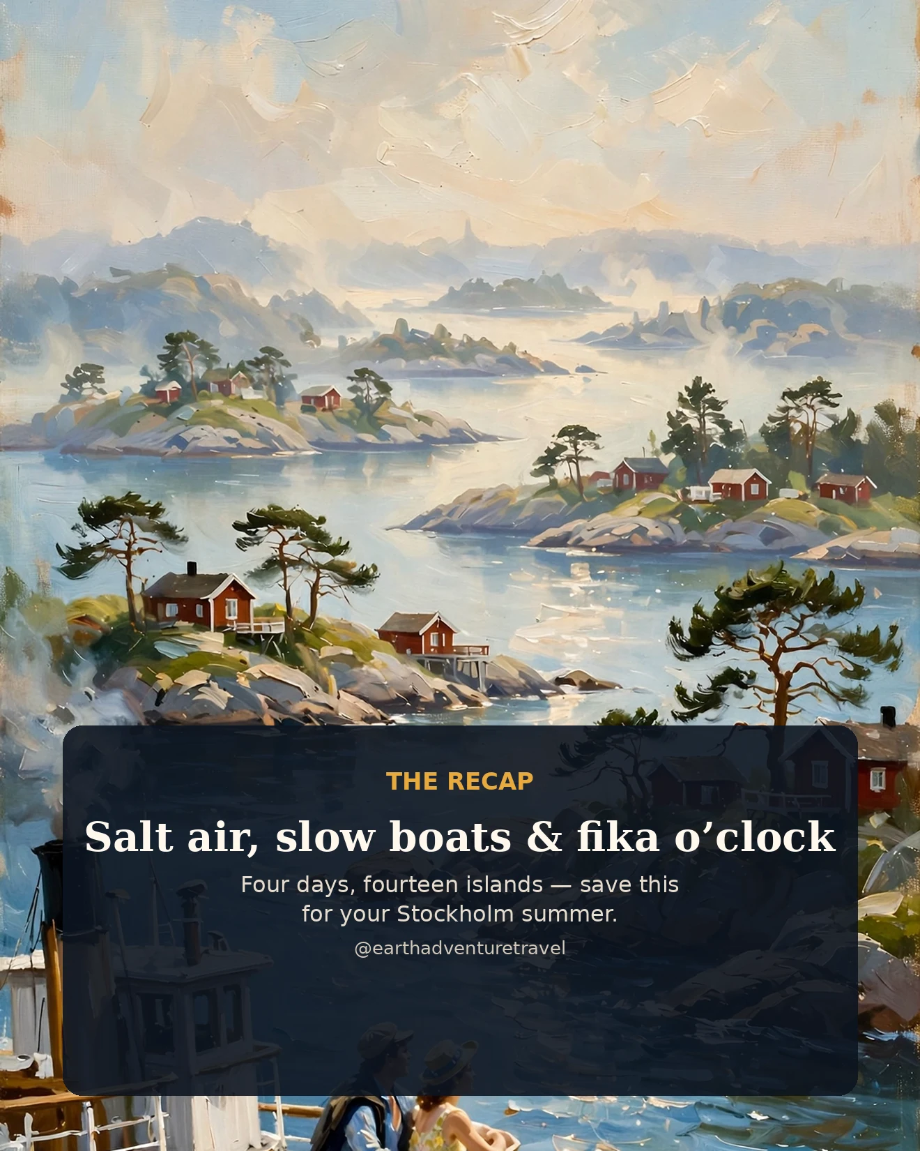 Saveable recap graphic for the four-day Stockholm couples itinerary
