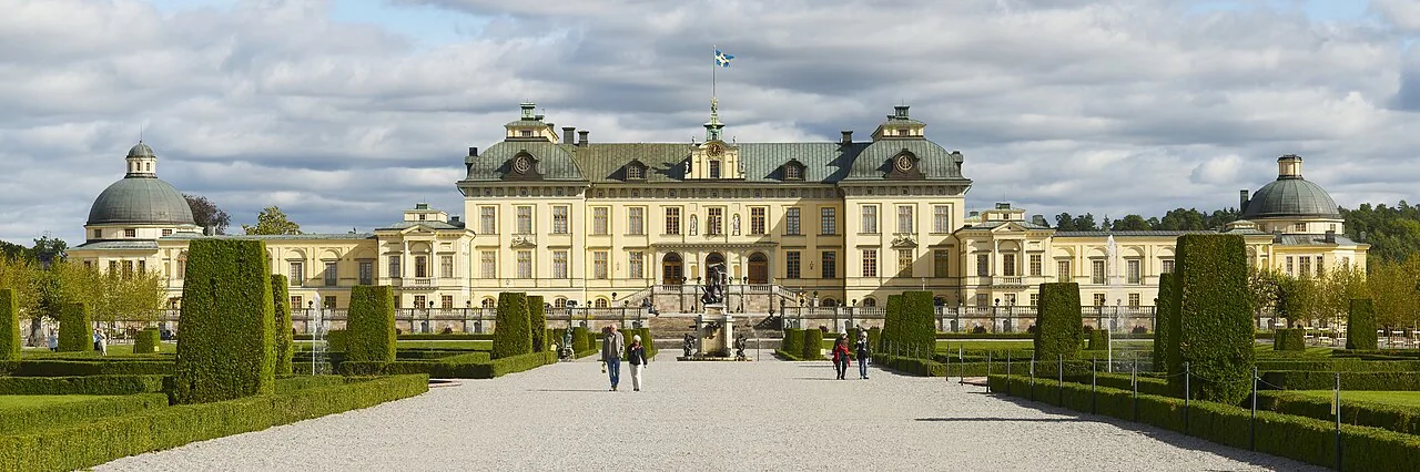 Drottningholm Palace and its baroque gardens in summer
