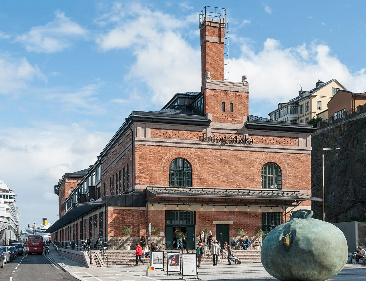 The Fotografiska photography museum building on Stockholm's waterfront