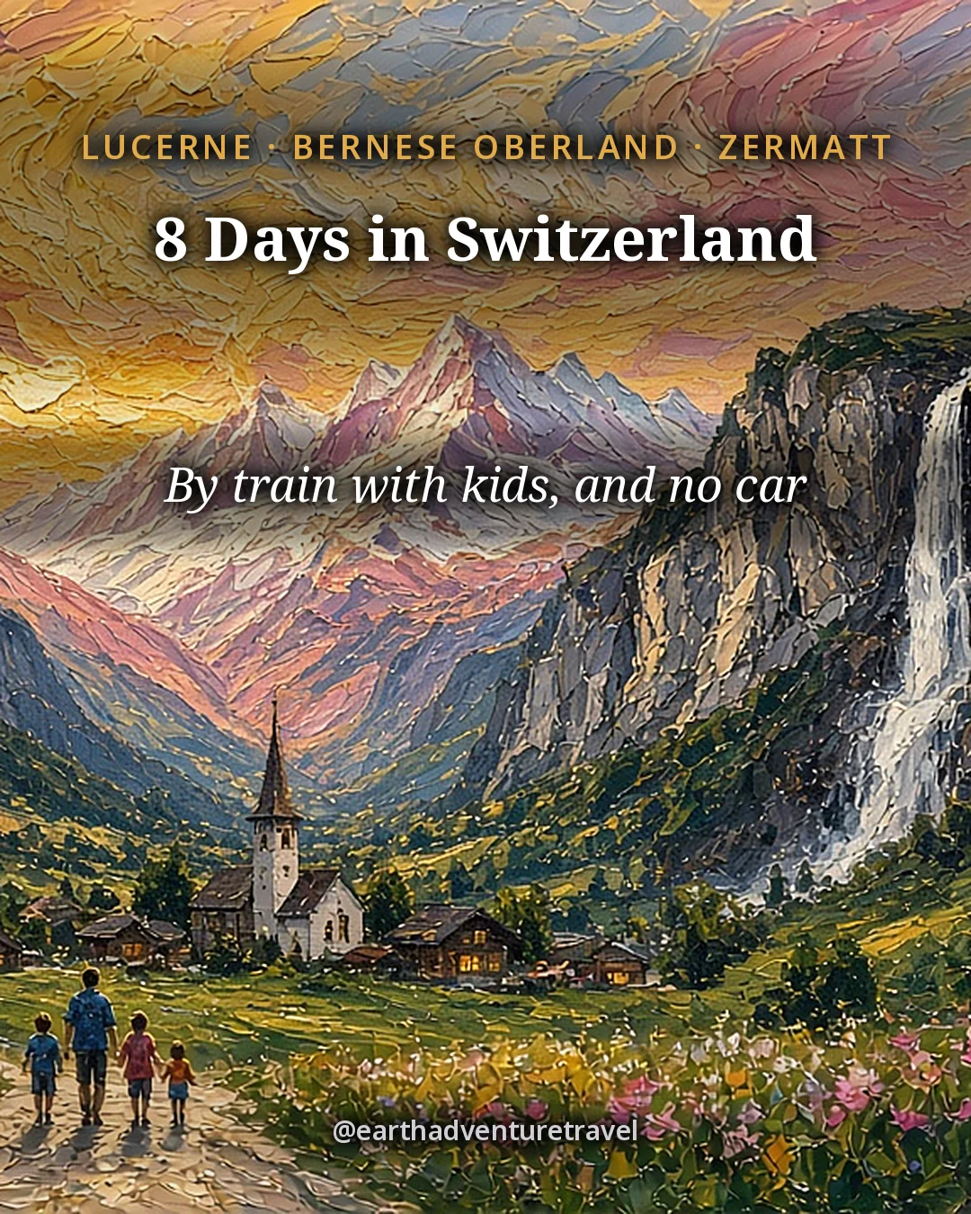Cover graphic for the Switzerland by Train itinerary