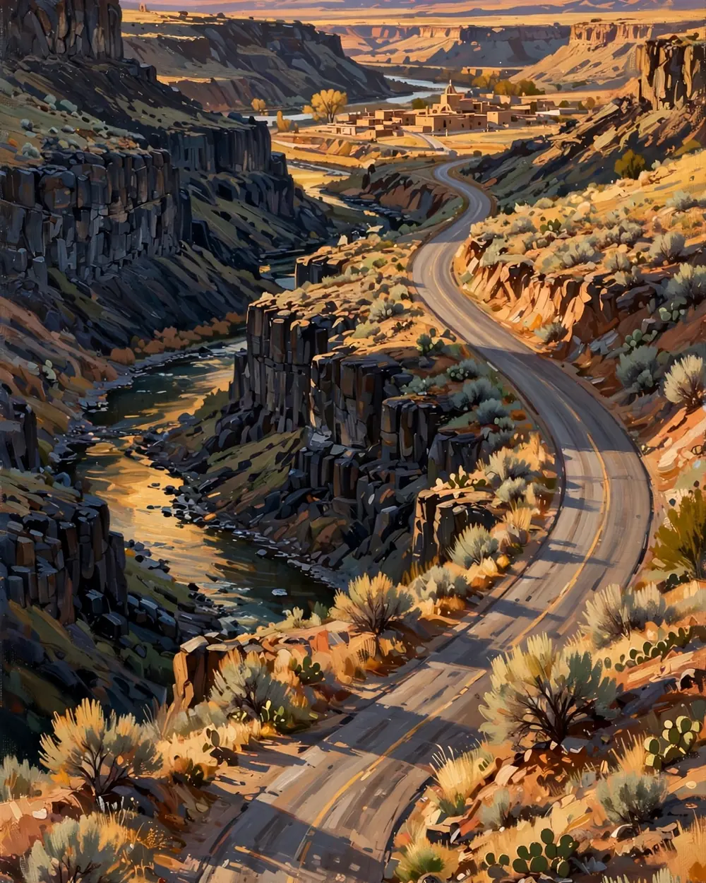 Day 1 graphic: the Low Road along the Rio Grande to Taos