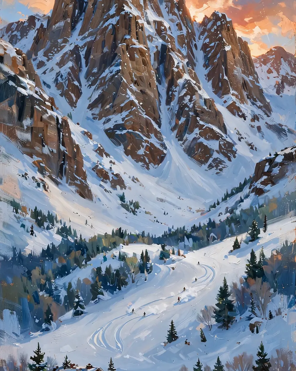 Day 3 graphic: Taos Ski Valley powder day beneath Kachina Peak