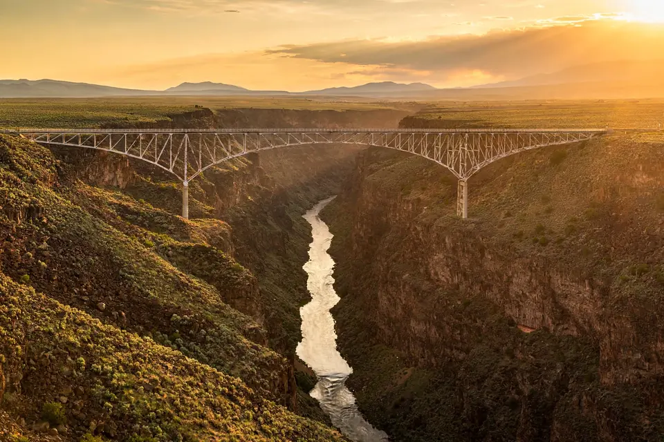 The Rio Grande Gorge Bridge spanning the deep gorge