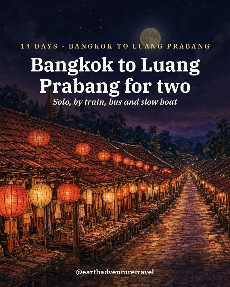 Illustrated recap card: Bangkok to Chiang Mai & Luang Prabang