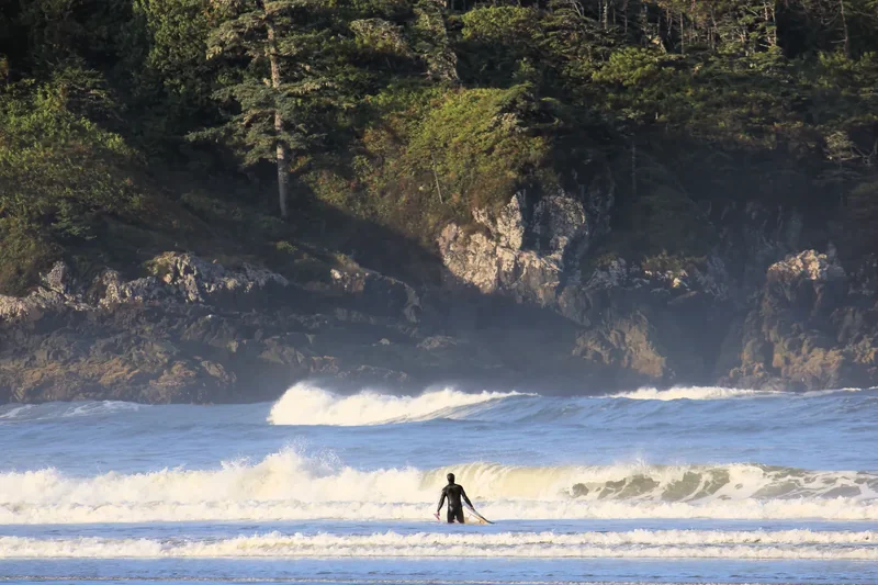 Surfer at Cox Bay