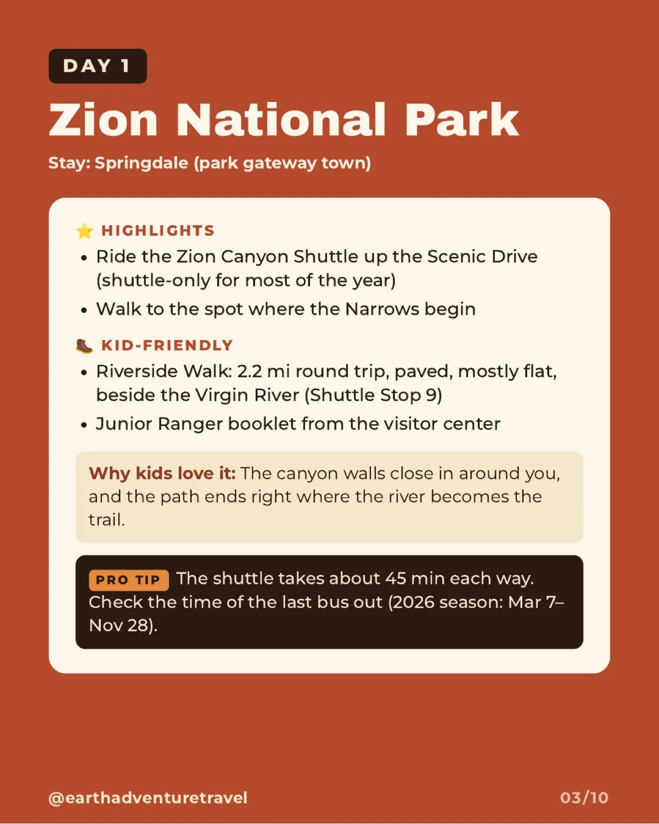 Illustrated family walking beside the Virgin River beneath Zion’s canyon walls