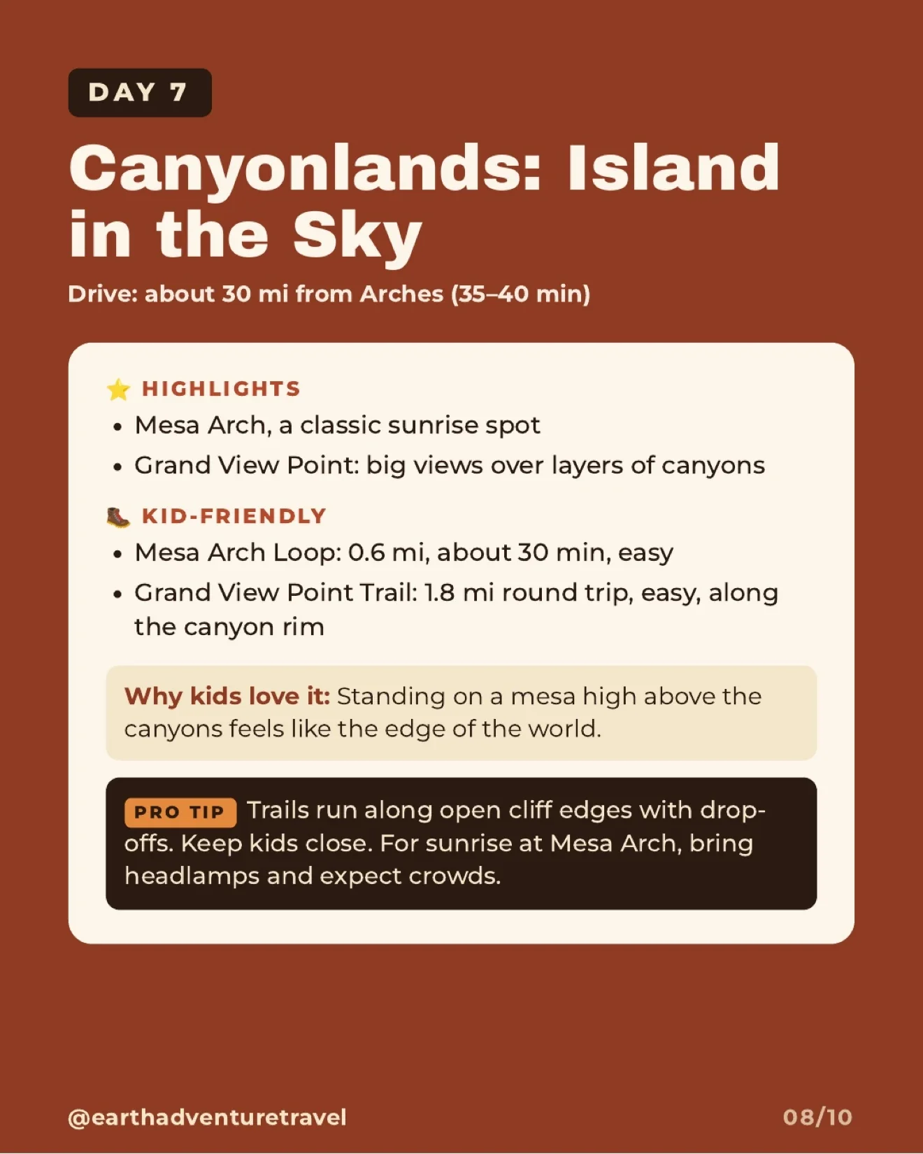 Illustrated family overlooking layered canyons at Island in the Sky