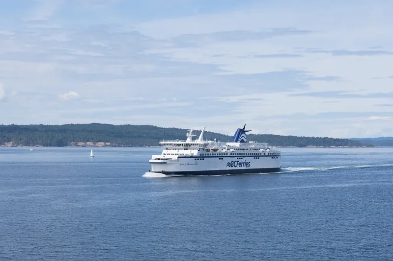 The BC Ferries ship Spirit of Vancouver Island seen from another ferry on the crossing