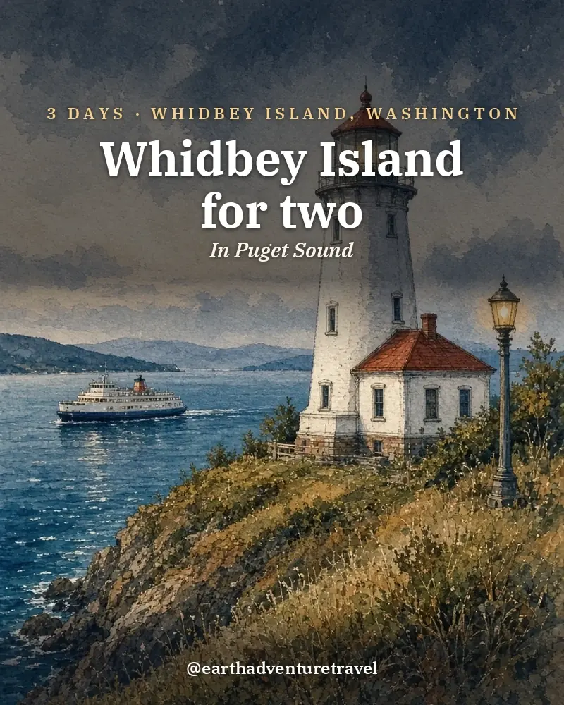Illustrated recap card: Whidbey Island