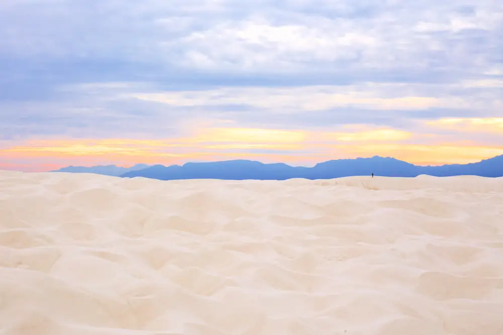 Sunset over the White Sands dunes