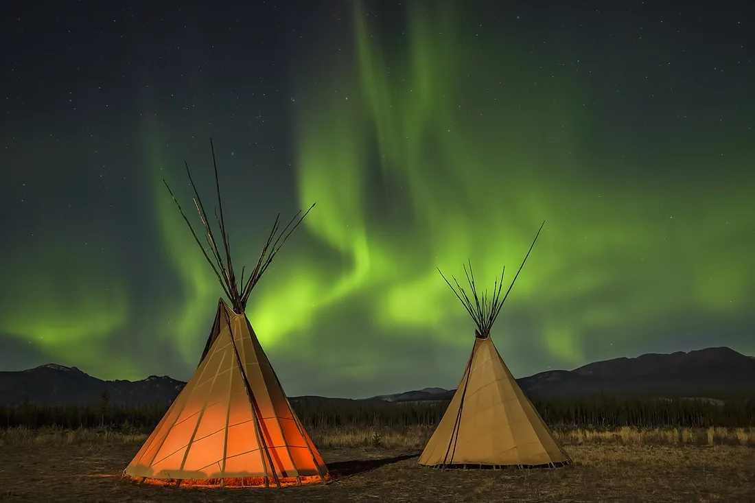 The aurora borealis dancing over Whitehorse, Yukon