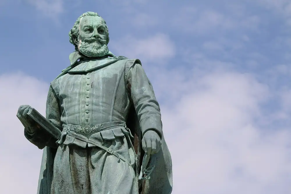 The Captain John Smith statue overlooking the James River at Historic Jamestowne