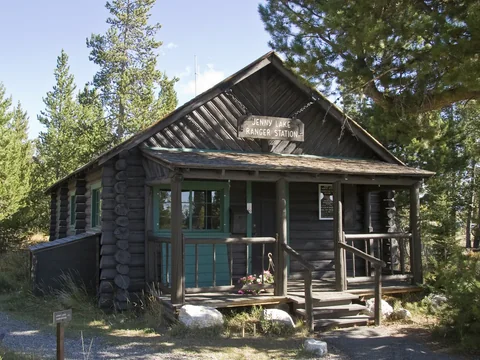Jenny Lake Ranger Station among pines in Grand Teton