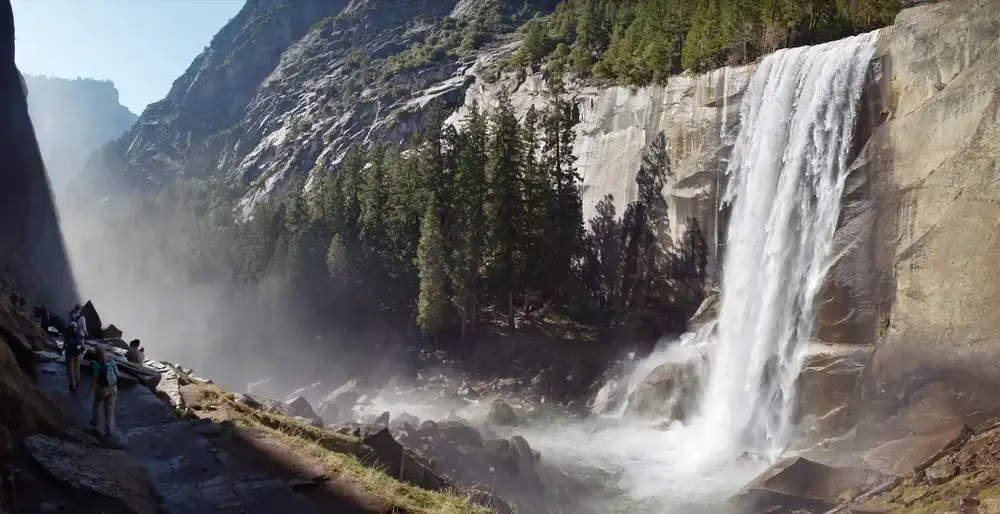 The Mist Trail near the Vernal Fall Footbridge